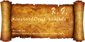 Kosztolányi Ildikó névjegykártya